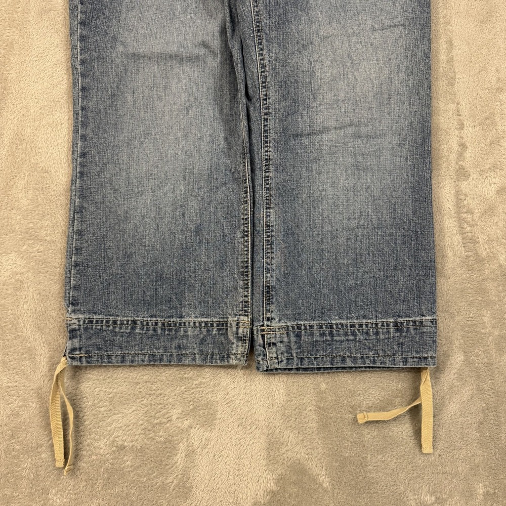 Vintage Hydraulic Jeans Womens 11/12 Wide Leg Capri 90s 2000s Y2K Drawstring - Picture 8 of 16